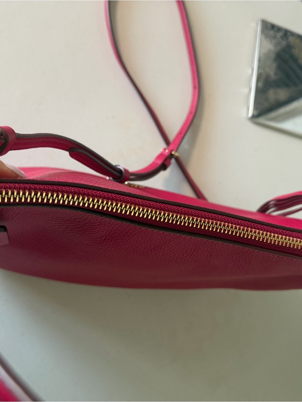 Coach Bright Pink Pebbled Leather Shoulder & Crossbody Bag - Picture 8 of 11